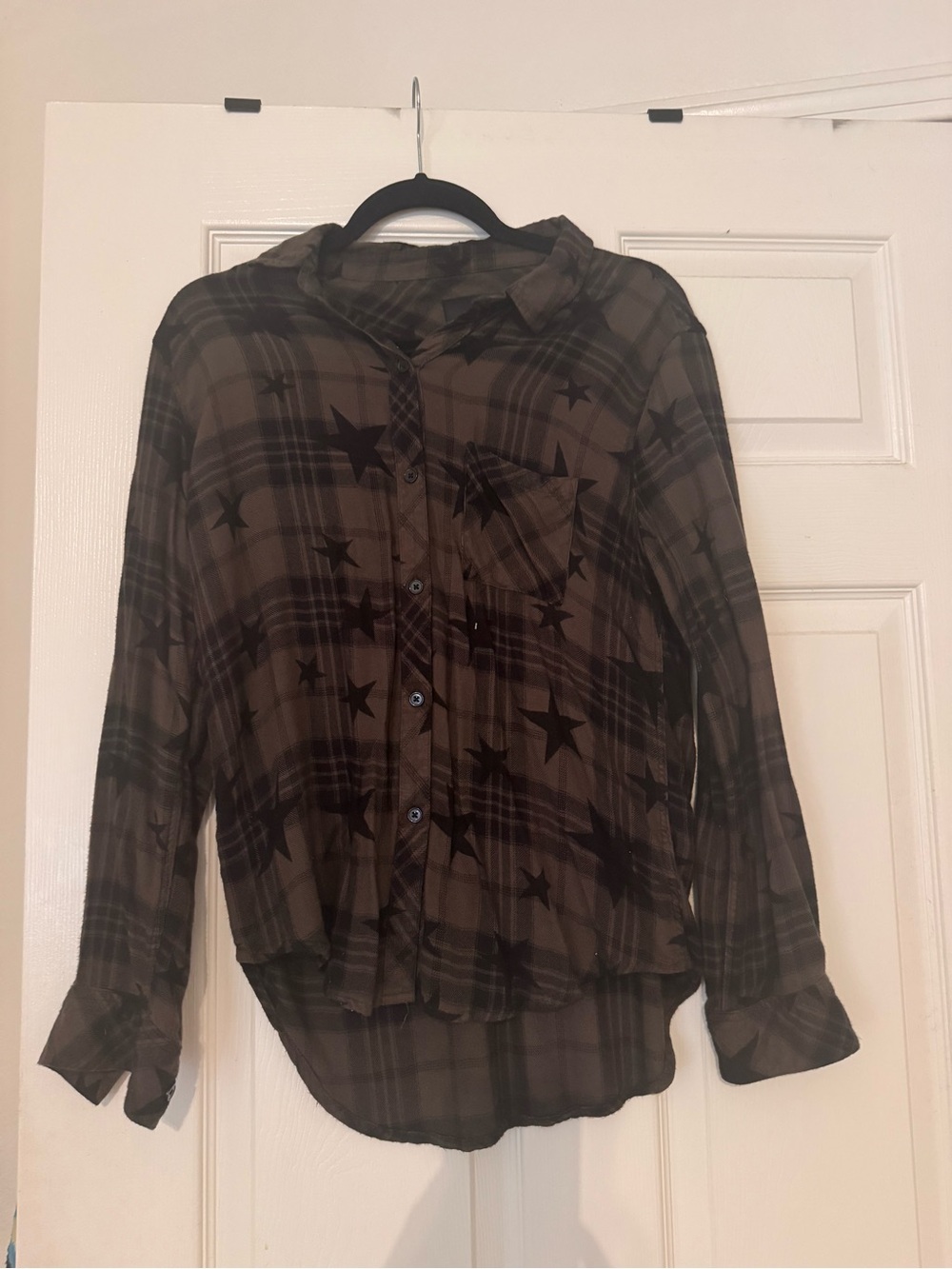 Rails Brown Plaid Shirt with Star Motif